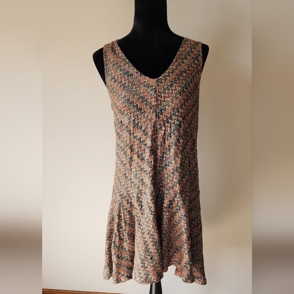 Maeve Anthropologie WestWater Zig Zag Shift Dress Size M.